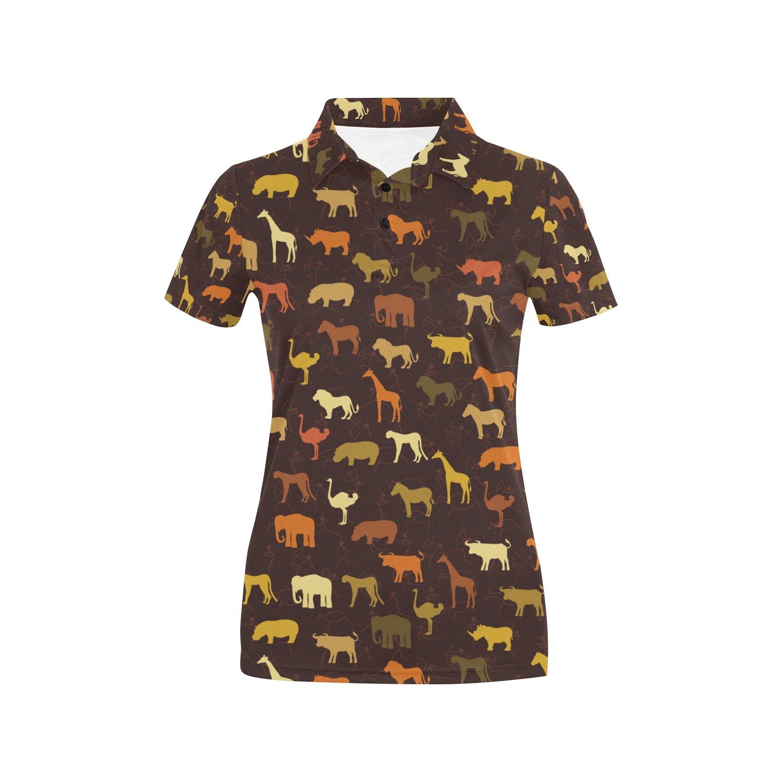 Safari Animal Print Design Lks301 Women'S Polo Shirt Safari Animal Print Design Lks301 Women'S Polo Shirt