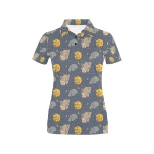 Safari Elephant Lion Print Design Lks303 Women'S Polo Shirt