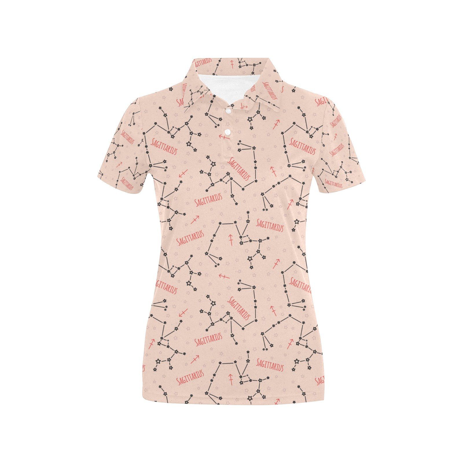 Sagittarius Star Print Design Lks302 Women'S Polo Shirt Sagittarius Star Print Design Lks302 Women'S Polo Shirt
