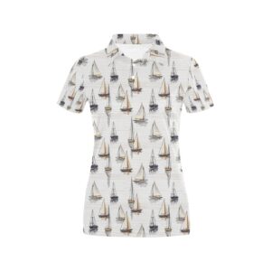 Sailboat Paint Pattern Print Design Lks307 Women'S Polo Shirt