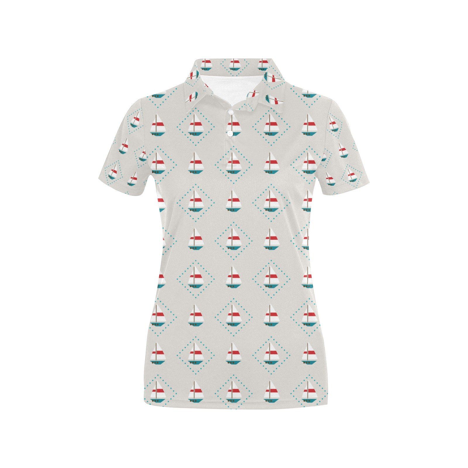 Sailboat Print Design Lks301 Women'S Polo Shirt Sailboat Print Design Lks301 Women'S Polo Shirt