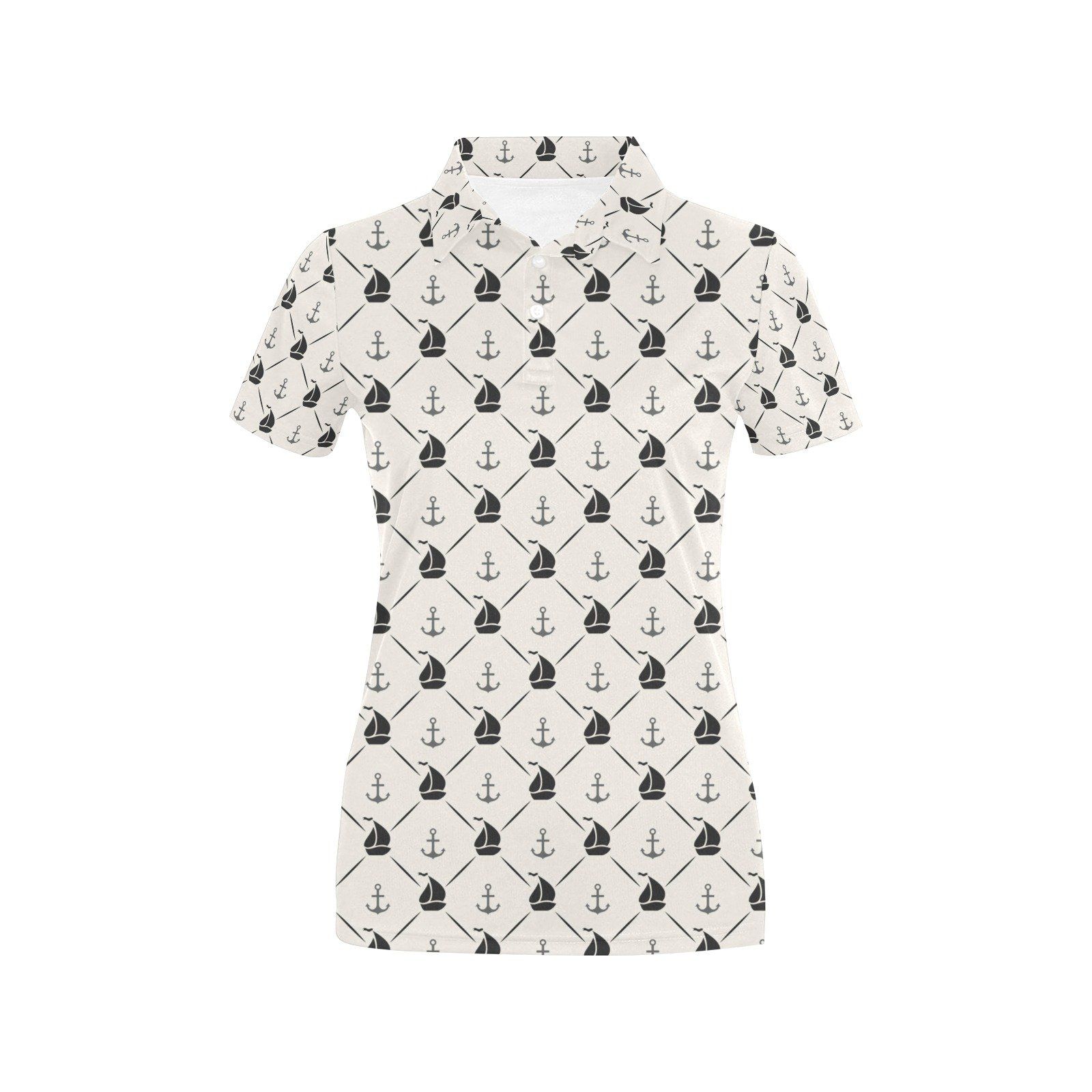 Sailboat Print Design Lks302 Women'S Polo Shirt Sailboat Print Design Lks302 Women'S Polo Shirt