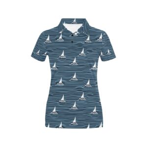 Sailboat Print Design Lks303 Women'S Polo Shirt