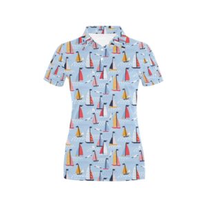 Sailboat Print Design Lks304 Women'S Polo Shirt