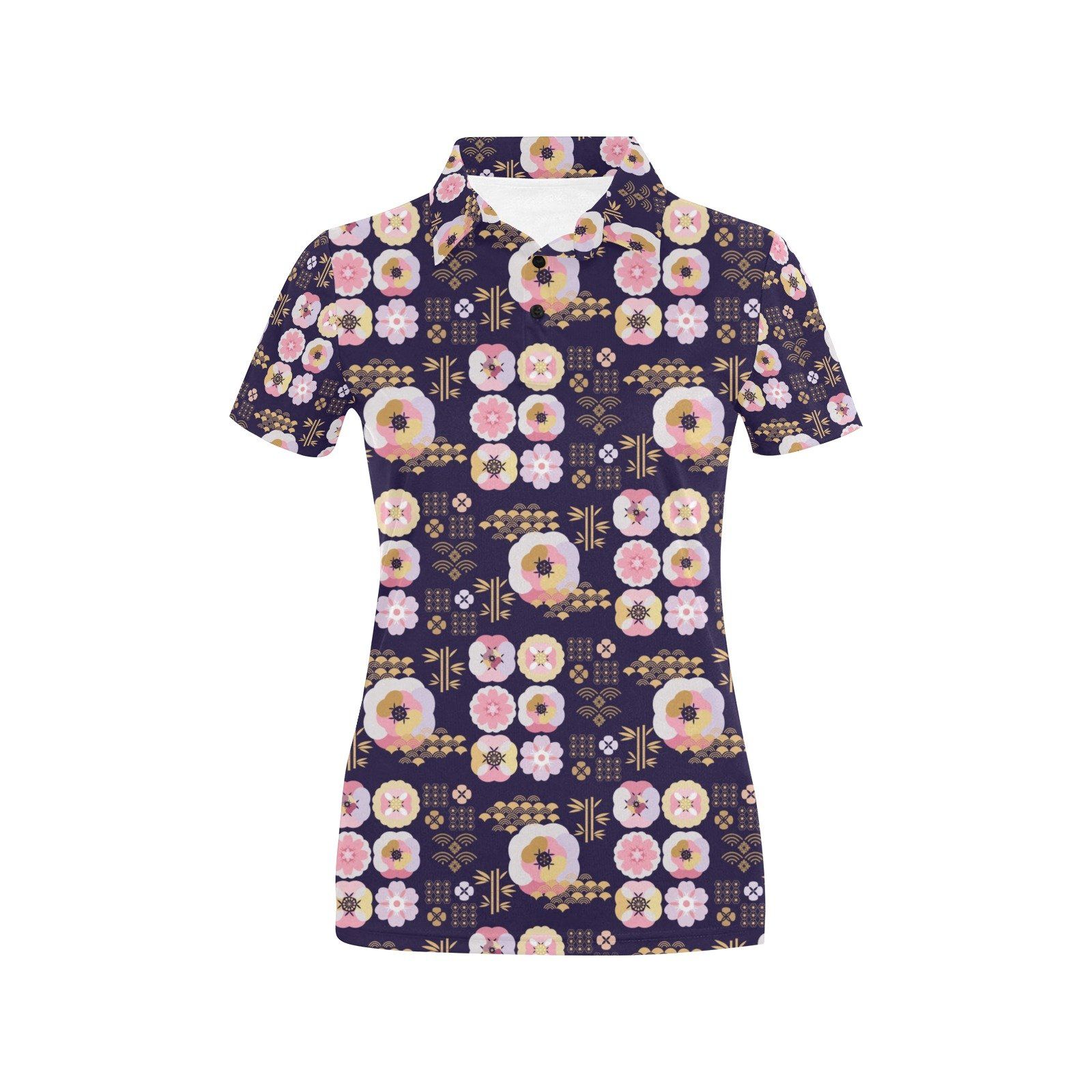 Sakura Japan Style Print Design Lks302 Women'S Polo Shirt Sakura Japan Style Print Design Lks302 Women'S Polo Shirt