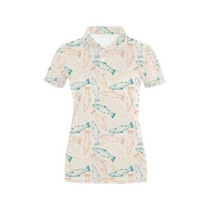 Salmon Fish Print Design Lks305 Women'S Polo Shirt