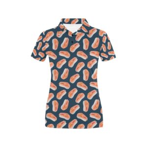 Salmon Steak Print Design Lks306 Women'S Polo Shirt