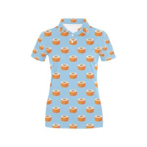 Salmon Sushi Print Design Lks307 Women'S Polo Shirt