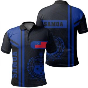 Samoa Blue Polo Shirt- Boba Style - AH - J14