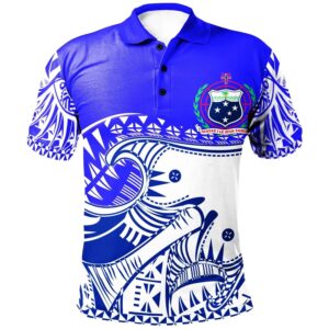Samoa Custom Personalised Polo-Shirt - Dynamic Sport Style Blue Color - BN20