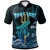 Samoa Custom Personalized Polo Shirt - Trident Thunder Shark - BN29