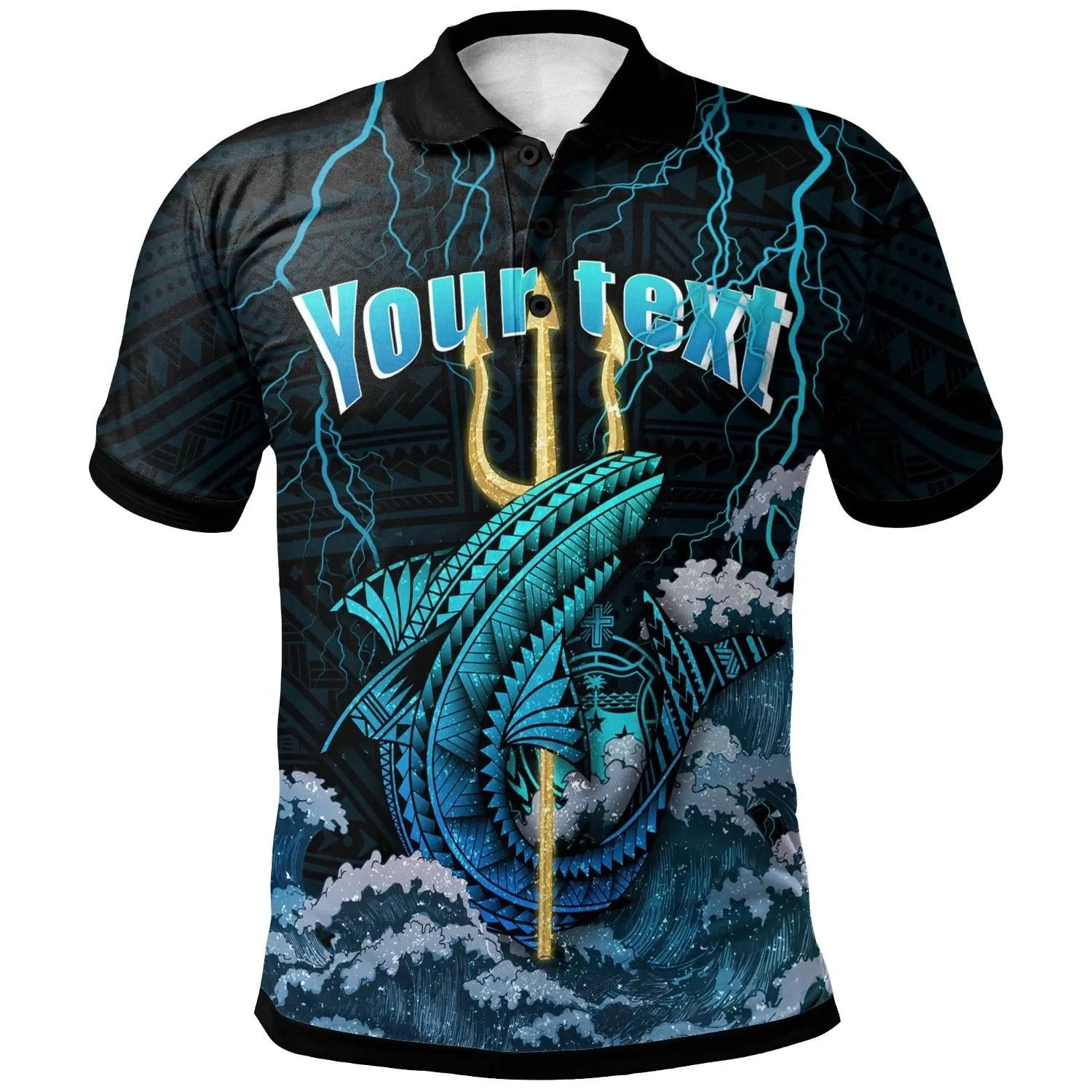 Samoa Custom Personalized Polo Shirt - Trident Thunder Shark - BN29 Samoa Custom Personalized Polo Shirt - Trident Thunder Shark - BN29