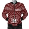 Samoa Personalised Men's Bomber Jacket  - Samoa Seal In Polynesian Tattoo Style (Red) - BN25 Bomber Jacket