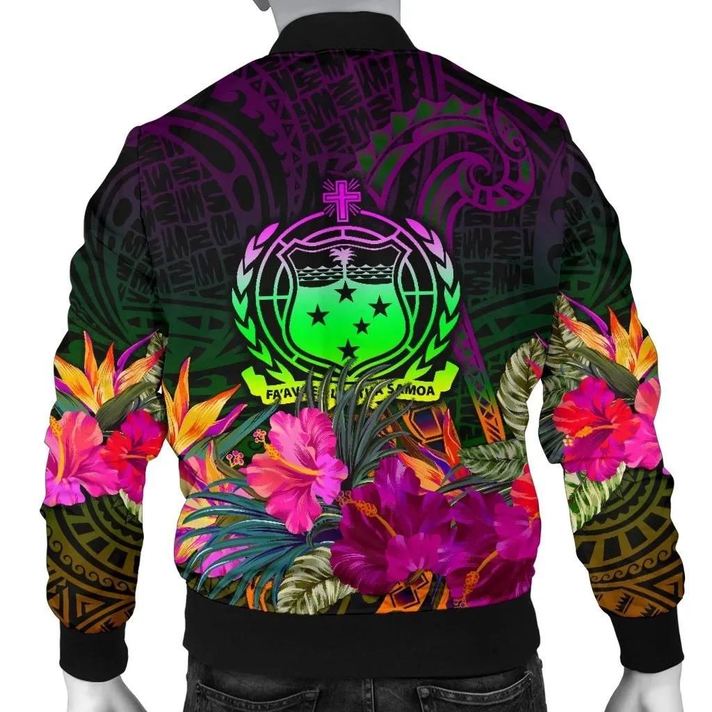 Samoa-Personalised-Mens-Bomber-Jacket-Summer-Hibiscus-BN15-Bomber-Jacket-1
