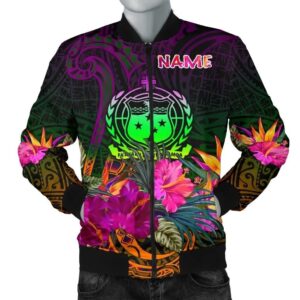 Samoa Personalised Men's Bomber Jacket - Summer Hibiscus - BN15 Bomber Jacket