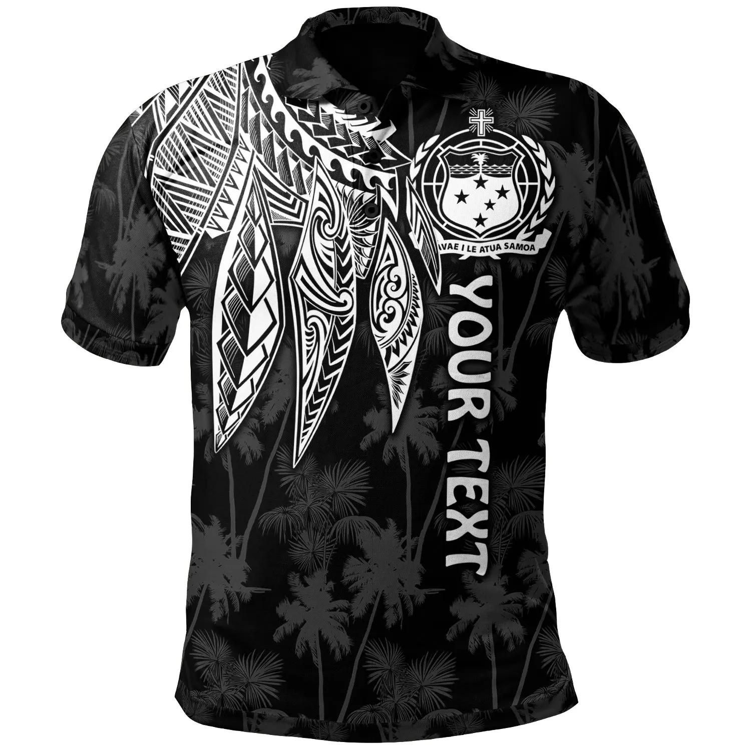 Samoa Personalised Polo Shirt - Polynesian Wings (White) - BN15 Samoa Personalised Polo Shirt - Polynesian Wings (White) - BN15
