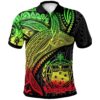 Samoa Polo Shirt - Humpback Whale & Coat of Arms Reggae - BN1922