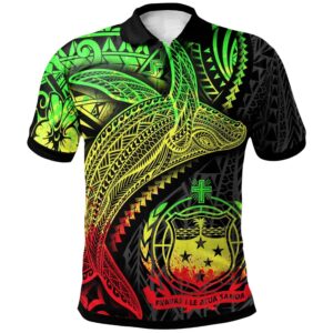 Samoa Polo Shirt - Humpback Whale & Coat of Arms Reggae - BN1922
