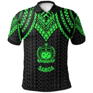Samoa Polo Shirt - Polynesian Armor Style Green - BN39