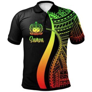 Samoa Polo Shirt Reggae - Polynesian Tentacle Tribal Pattern - BN11