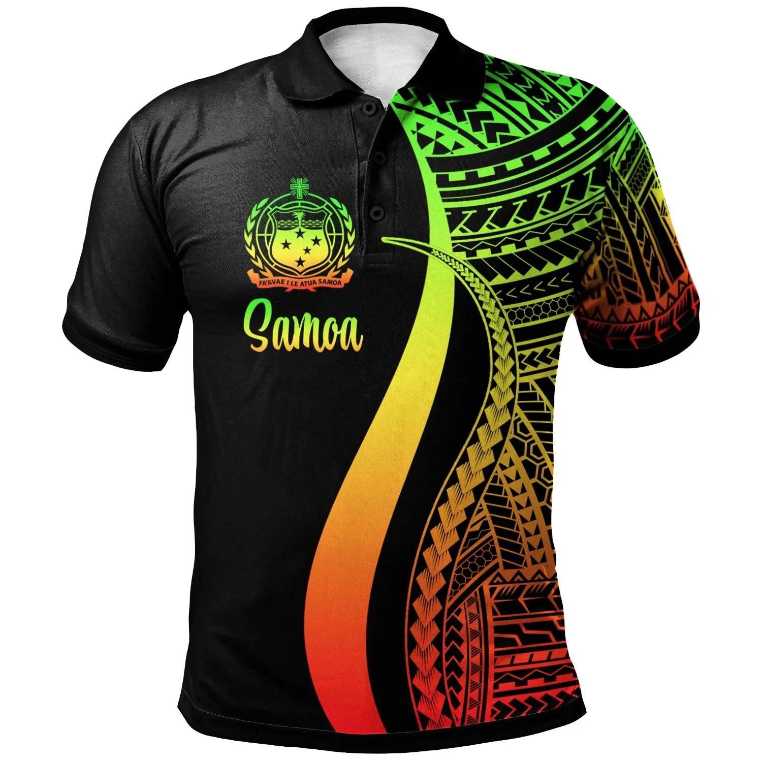 Samoa Polo Shirt Reggae - Polynesian Tentacle Tribal Pattern - BN11 Samoa Polo Shirt Reggae - Polynesian Tentacle Tribal Pattern - BN11