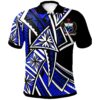 Samoa Polo-Shirt - Tribal Flower Special Pattern Blue Color - BN20