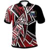 Samoa Polo-Shirt - Tribal Flower Special Pattern Red Color - BN20