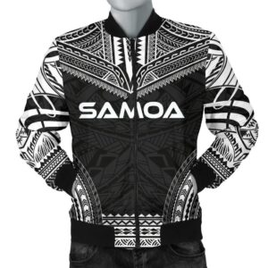 Samoa Polynesian Chief Men's Bomber Jacket - Black Version - Bn10 Bomber Jacket