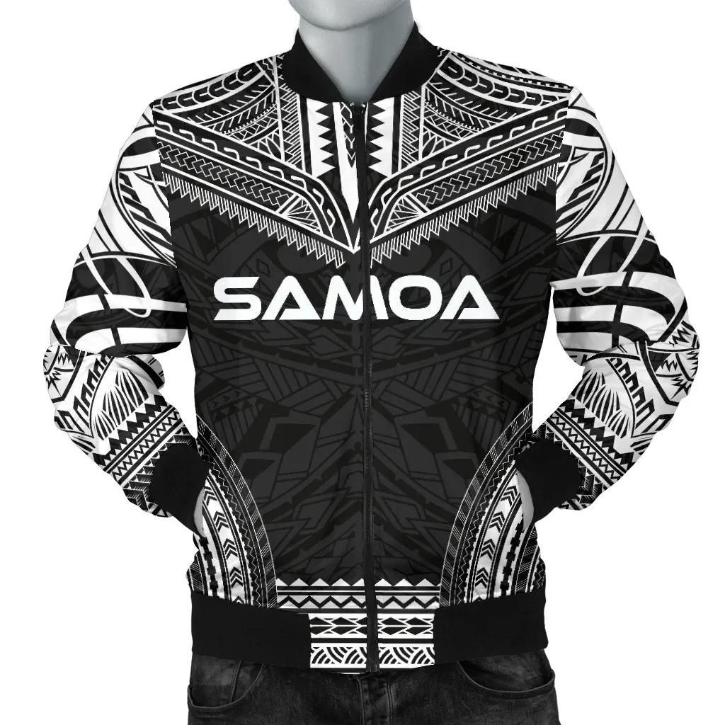 Samoa Polynesian Chief Men's Bomber Jacket - Black Version - Bn10 Bomber Jacket Samoa Polynesian Chief Men's Bomber Jacket - Black Version - Bn10 Bomber Jacket