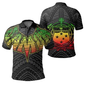 Samoa Polynesian Coat Of Arm Polo Shirt - Raggae - J4