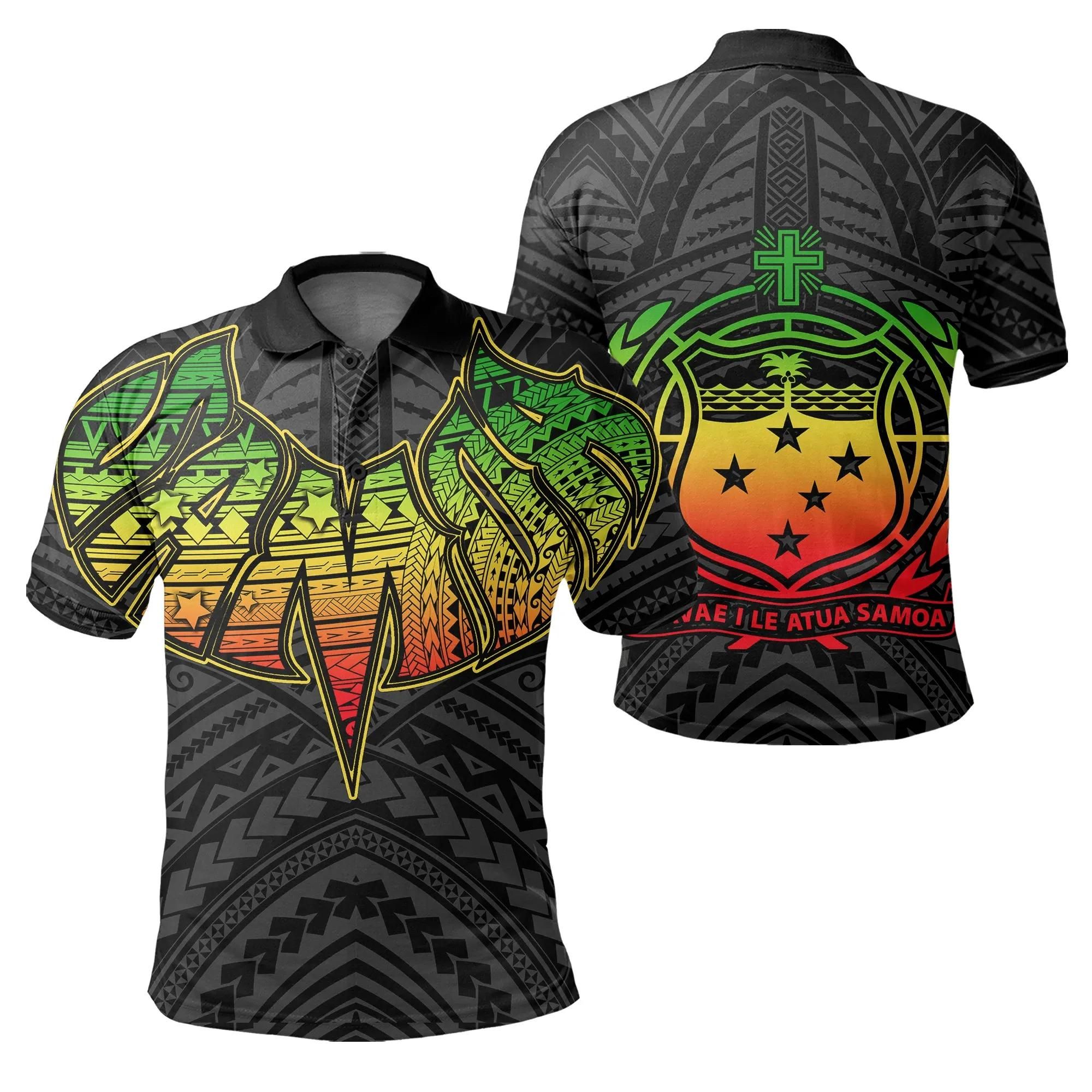 Samoa Polynesian Coat Of Arm Polo Shirt - Raggae - J4 Samoa Polynesian Coat Of Arm Polo Shirt - Raggae - J4