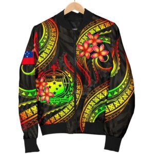 Samoa Polynesian Men Bomber Jacket - Reggae Plumeria - BN11 Bomber Jacket