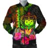 Samoa Polynesian Men's Bomber Jacket - Hibiscus and Banana Leaves - BN15 Bomber Jacket