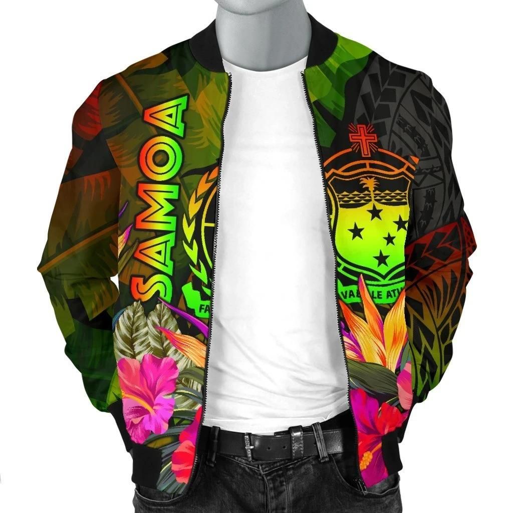 Samoa-Polynesian-Mens-Bomber-Jacket-Hibiscus-and-Banana-Leaves-BN15-Bomber-Jacket-2