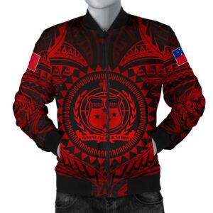 Samoa Polynesian Men's Bomber Jacket - Samoa Red Seal - BN18 Bomber Jacket