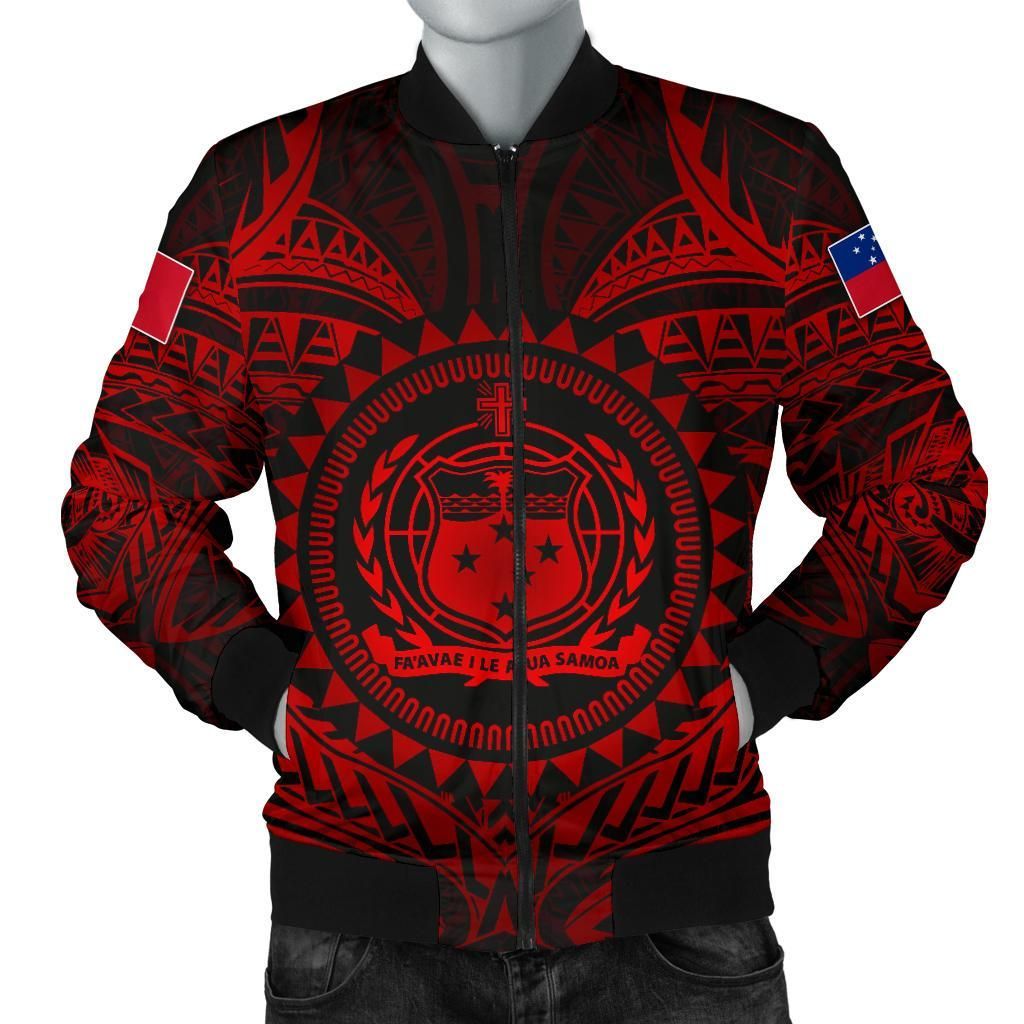 Samoa Polynesian Men's Bomber Jacket - Samoa Red Seal - BN18 Bomber Jacket Samoa Polynesian Men's Bomber Jacket - Samoa Red Seal - BN18 Bomber Jacket