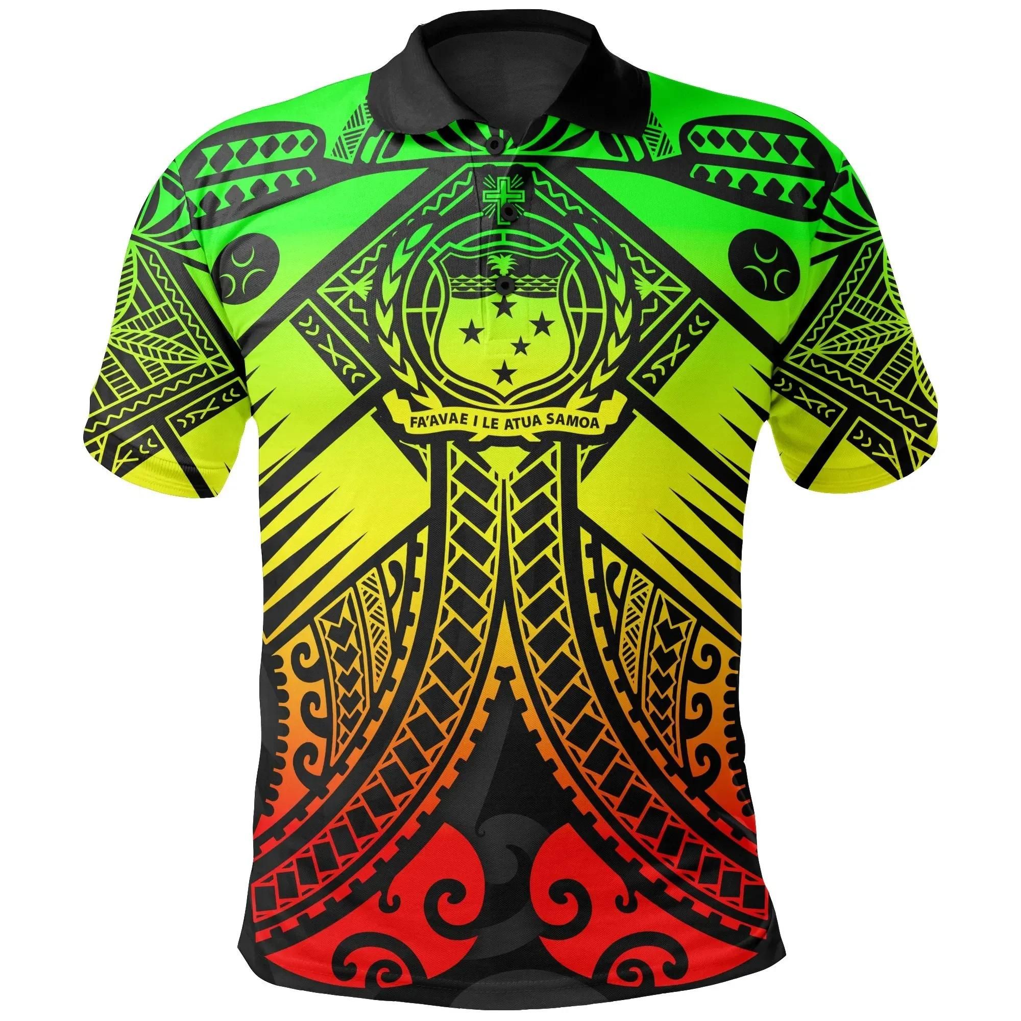 Samoa Polynesian Polo Shirt - Samoa Reggae Seal with Polynesian Tattoo - BN18 Samoa Polynesian Polo Shirt - Samoa Reggae Seal with Polynesian Tattoo - BN18