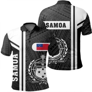 Samoa White Polo Shirt- Boba Style - AH - J14