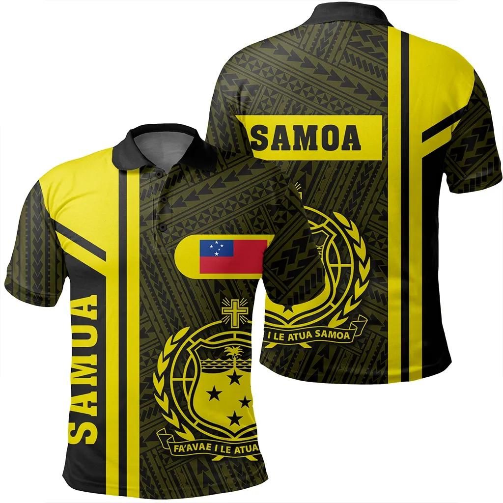 Samoa Yellow Polo Shirt- Boba Style - AH - J14 Samoa Yellow Polo Shirt- Boba Style - AH - J14
