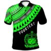 Samoa bCustom Personalised Polo-Shirt - Ginger Lei Green Pattern - BN20
