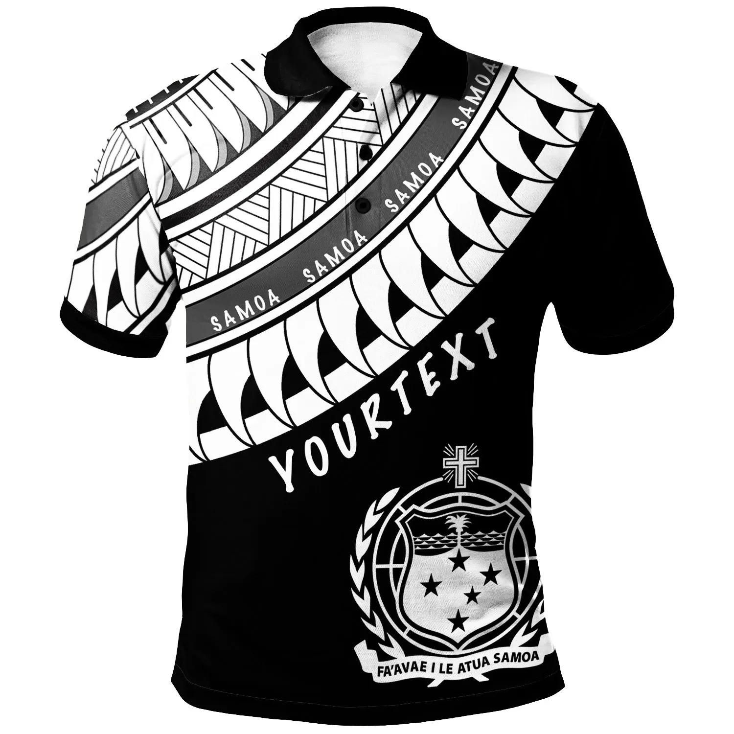 Samoa bCustom Personalised Polo-Shirt - Ginger Lei White Pattern - BN20 Samoa bCustom Personalised Polo-Shirt - Ginger Lei White Pattern - BN20