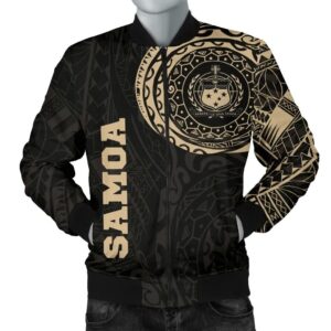 Samoa in My Heart Polynesian Tattoo Style Men's Bomber Jacket A7 Bomber Jacket