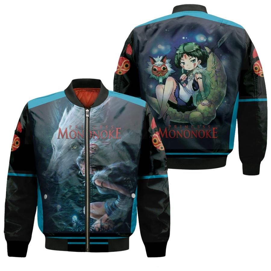 San And Moro-No-Kimi Perfect Teamwork Princess Mononoke Gift For Mononoke Hime Fans Bomber Jacket San And Moro-No-Kimi Perfect Teamwork Princess Mononoke Gift For Mononoke Hime Fans Bomber Jacket
