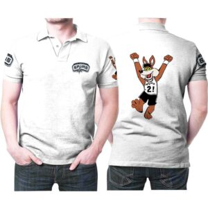 San Antonio Basketball Classic Mascot Logo Gift For Antonio Fans White Polo Shirt