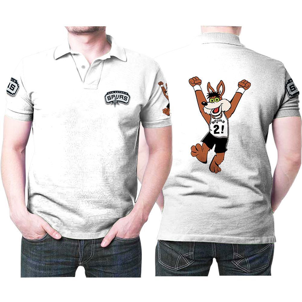 San Antonio Basketball Classic Mascot Logo Gift For Antonio Fans White Polo Shirt San Antonio Basketball Classic Mascot Logo Gift For Antonio Fans White Polo Shirt