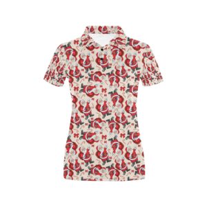 Santa Christmas Themed Print Design Lks302 Women'S Polo Shirt