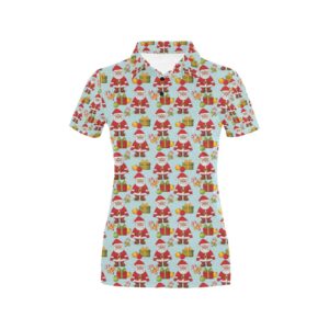 Santa Christmas Themed Print Design Lks303 Women'S Polo Shirt