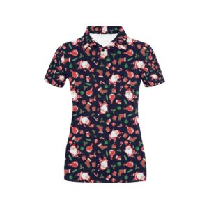 Santa Christmas Themed Print Design Lks304 Women'S Polo Shirt