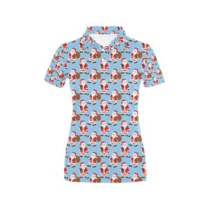 Santa Christmas Themed Print Design Lks305 Women'S Polo Shirt