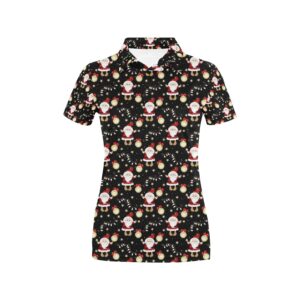 Santa Christmas Themed Print Design Lks307 Women'S Polo Shirt